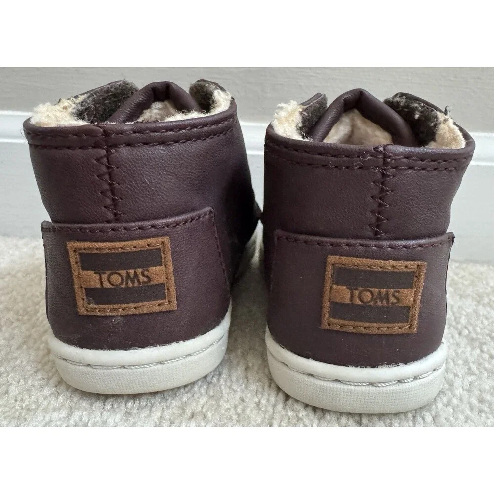 Toms Baby Paseo Mid Synthetic Leather Easy On/Off Fall Toddler 6 Burgundy